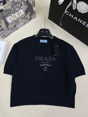 Knitted crew neck short sleeve