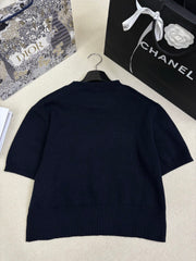 Knitted crew neck short sleeve