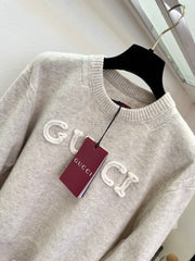 3D Embroidered Letter Knit Sweater