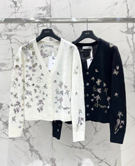 3D Butterfly Embroidered Delicate Knit Cardigan