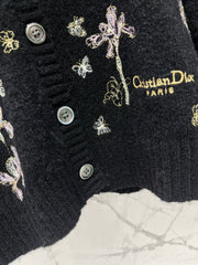 3D Butterfly Embroidered Delicate Knit Cardigan