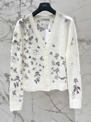 3D Butterfly Embroidered Delicate Knit Cardigan