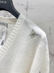 3D Butterfly Embroidered Delicate Knit Cardigan
