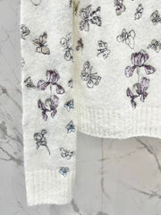 3D Butterfly Embroidered Delicate Knit Cardigan