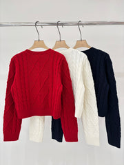 Retro cable knit sweater