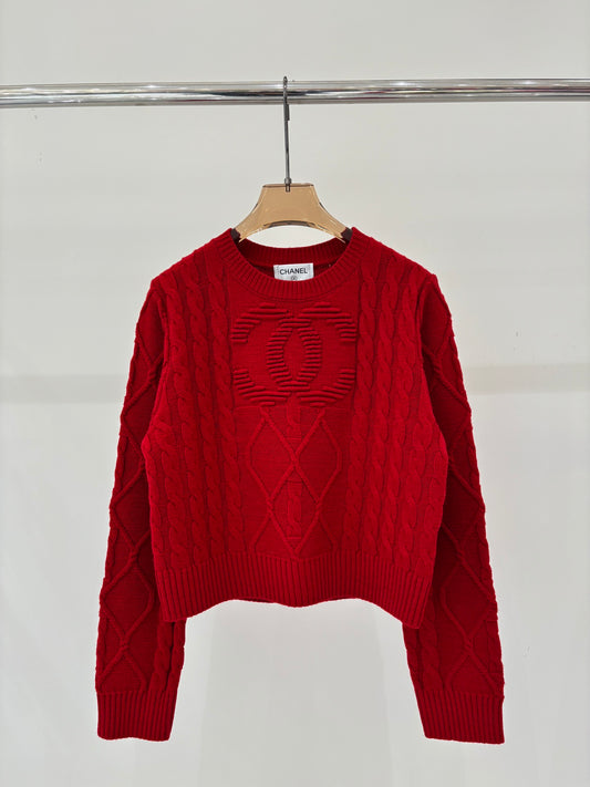 Retro cable knit sweater