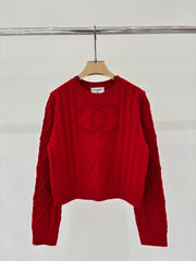 Retro cable knit sweater