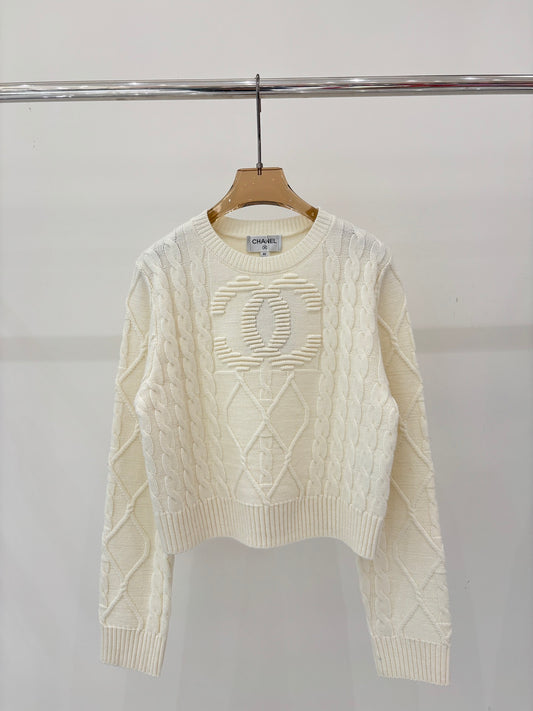 Retro cable knit sweater