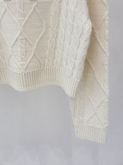 Retro cable knit sweater