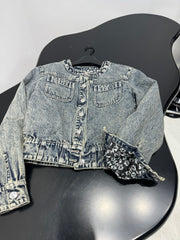 Denim Floral Quilted Jacket