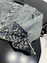 Denim Floral Quilted Jacket