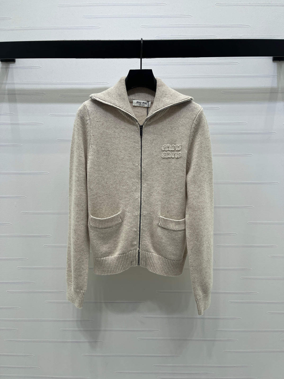 Knitted Zip-Up Cardigan
