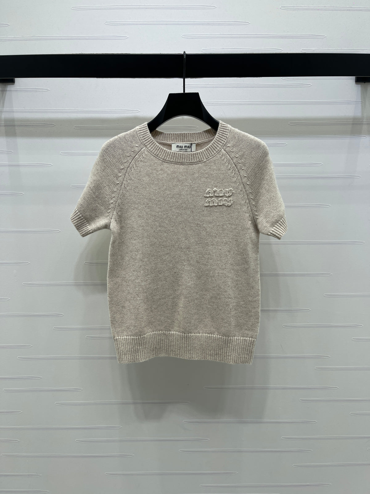 Crew neck knitted short sleeve