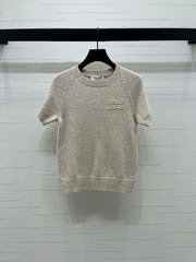 Crew neck knitted short sleeve