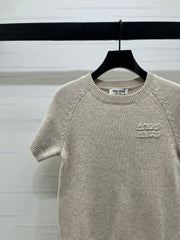 Crew neck knitted short sleeve