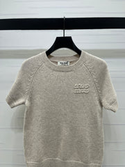 Crew neck knitted short sleeve