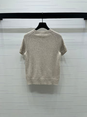 Crew neck knitted short sleeve