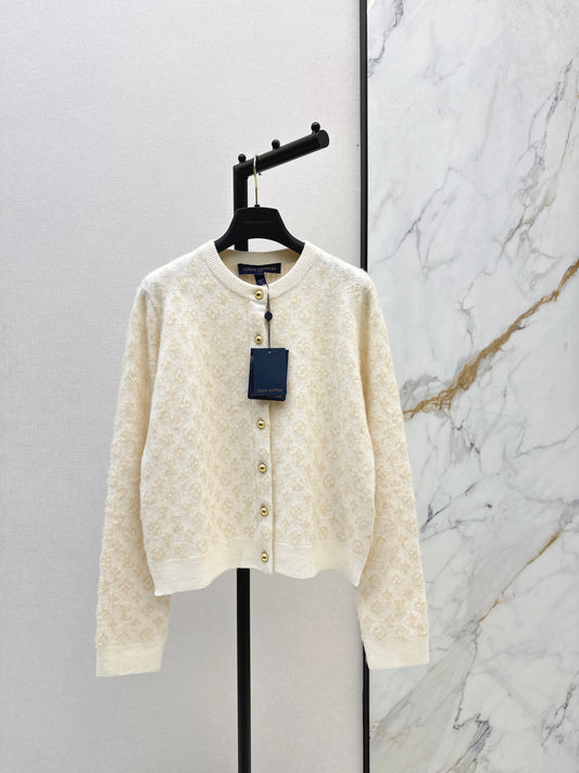 Jacquard fleece cardigan