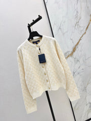 Jacquard fleece cardigan