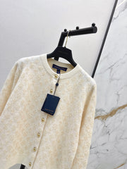 Jacquard fleece cardigan
