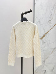 Jacquard fleece cardigan