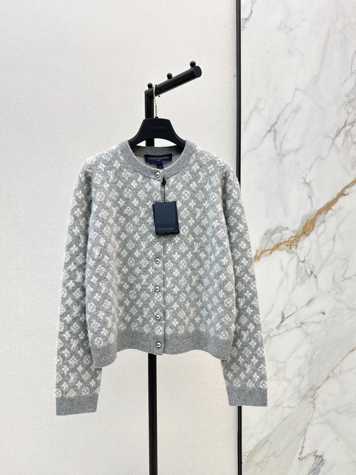 Jacquard fleece cardigan