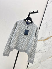 Jacquard fleece cardigan