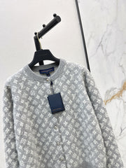 Jacquard fleece cardigan