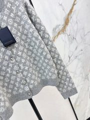 Jacquard fleece cardigan