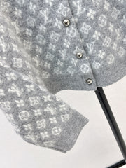 Jacquard fleece cardigan