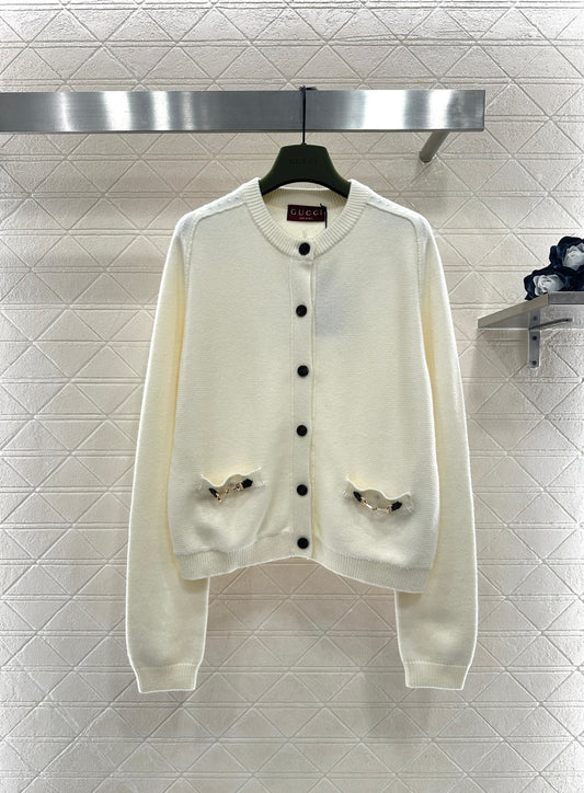 Chain Pocket Knit Cardigan