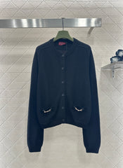 Chain Pocket Knit Cardigan