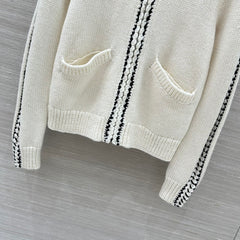 Overlocked Hooded Cardigan