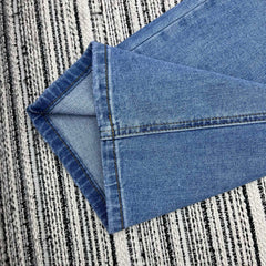 Straight-leg jeans with beaded pockets