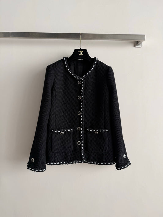 Classic Crew Neck Tweed Jacket