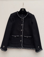 Classic Crew Neck Tweed Jacket
