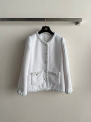 Classic Crew Neck Tweed Jacket