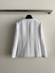 Classic Crew Neck Tweed Jacket