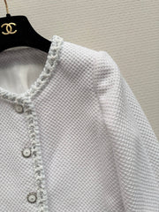 Classic Crew Neck Tweed Jacket