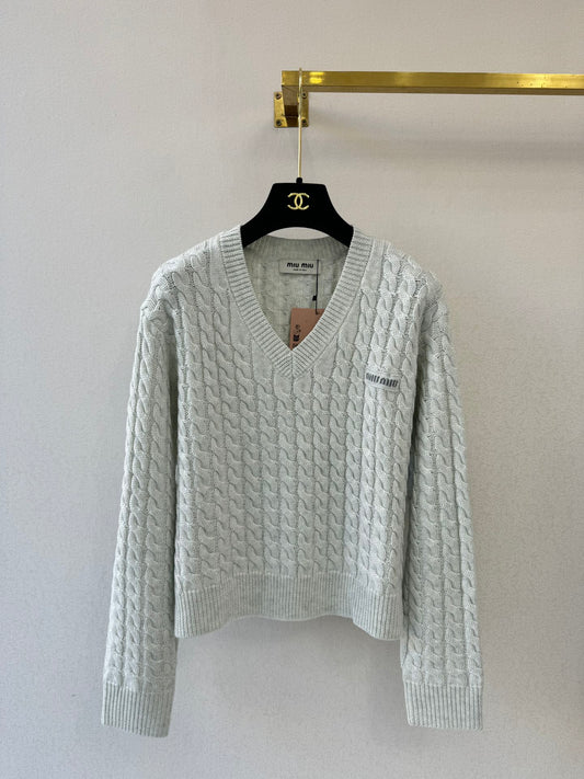 V-neck pullover sweater