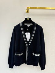 Striped V-neck cardigan