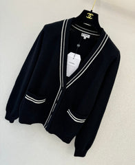 Striped V-neck cardigan