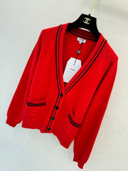 Striped V-neck cardigan