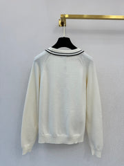Striped V-neck cardigan