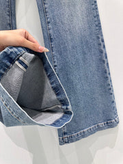Gradient Flared Jeans with Rhinestone Pockets