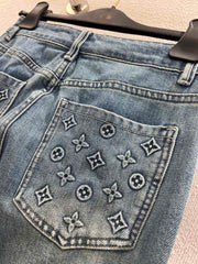 Embossed Pocket Jeans