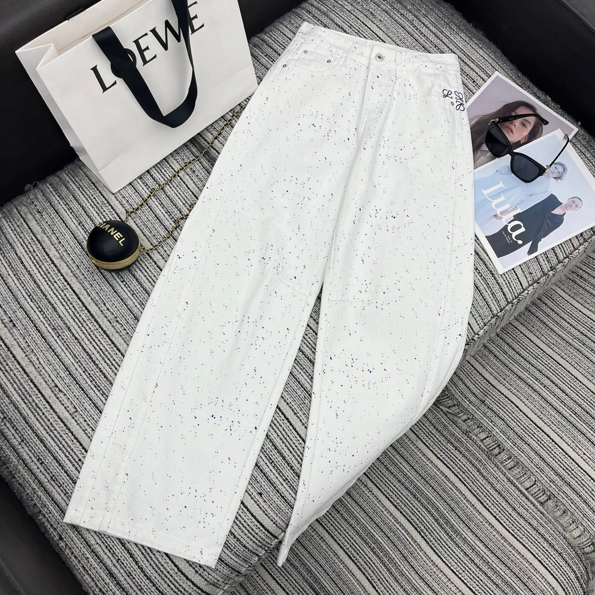 Embossed Pocket Jeans