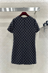 Rhinestone Short-Sleeve Dress