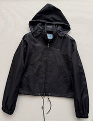 Short Drawstring Nylon Jacket