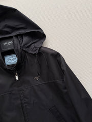 Short Drawstring Nylon Jacket